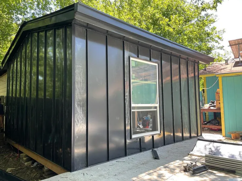 Black standing seam metal wall panels for Metal Roof Installation in Wayne